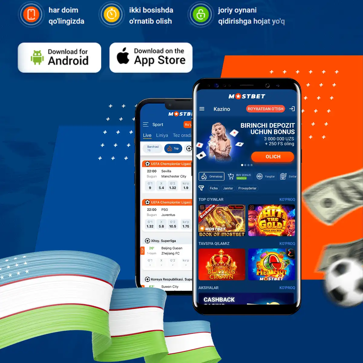 Mostbet mobil ilovasi Android va iOS uchun