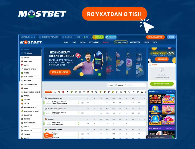 Mostbetda ro'yxatdan o'tishni boshlash